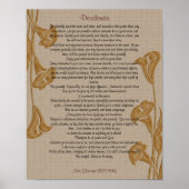 Desiderata mit Calla-Lilien Poster (Vorne)