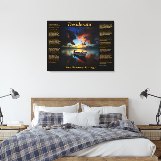 Desiderata mit Einschiff und Ozean Leinwanddruck (Insitu (Schlafzimmer))
