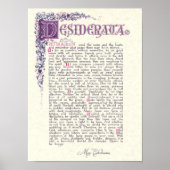DESIDERATA mit florentinischen Farben Poster (Vorne)