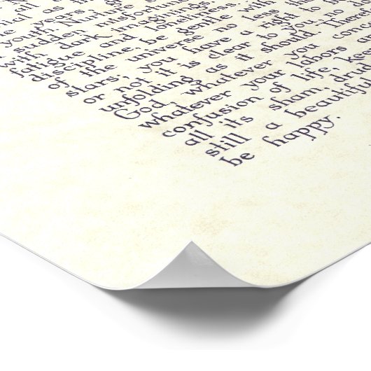 DESIDERATA mit florentinischen Farben Poster (Ecke)