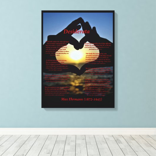 Desiderata mit Herz und Ozean Leinwanddruck (Insitu (Holzboden))