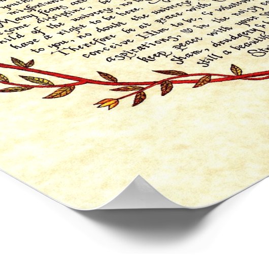 DESIDERATA mit Wreath Trim Poster (Ecke)