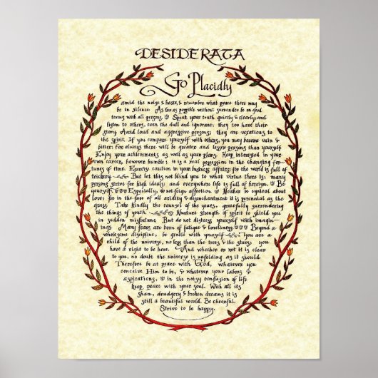 DESIDERATA mit Wreath Trim Poster (Vorne)