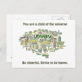 Desiderata Motivierend Word Cloud Postcard Postkarte (Vorne/Hinten)