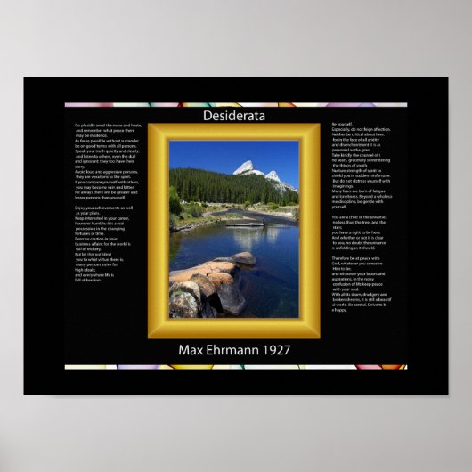 DESIDERATA Mountain Lake Posters Poster (Vorne)