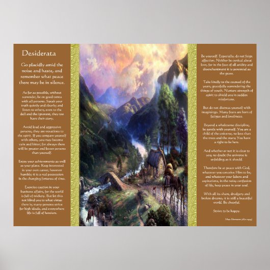 Desiderata Mountain View Poster (Vorne)
