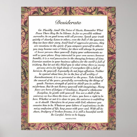 DESIDERATA Multicolor Trim Poster (Vorne)