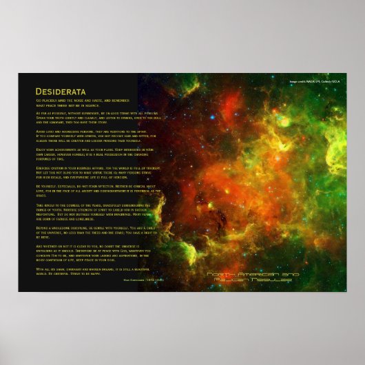 Desiderata - Nordamerikanische und Pelikane Nebula Poster (Vorne)