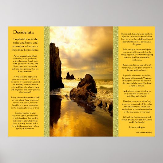 Desiderata Ocean Rock Posters Poster (Vorne)