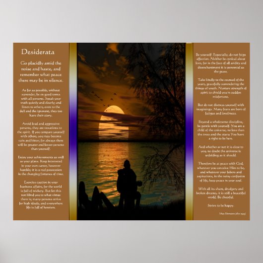 Desiderata Ocean Silhouette Poster (Vorne)