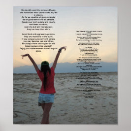 Desiderata ocean sunset poster