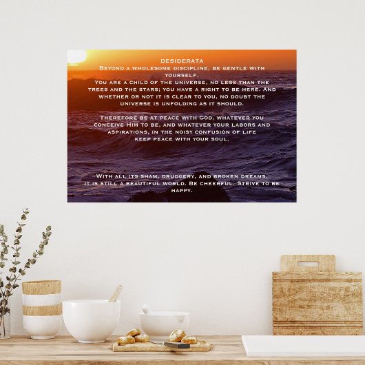 DESIDERATA Ocean Sunset Posters Poster (Küche)