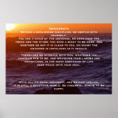DESIDERATA Ocean Sunset Posters Poster (Vorne)