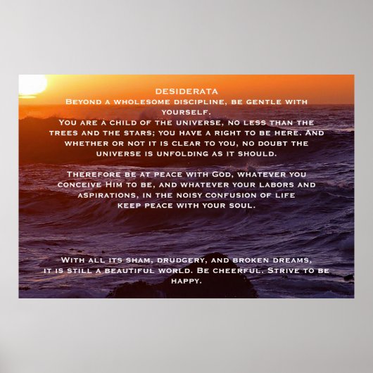 DESIDERATA Ocean Sunset Posters Poster (Vorne)