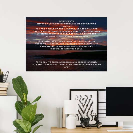 DESIDERATA Ocean Sunset Posters Poster (Heimbüro)