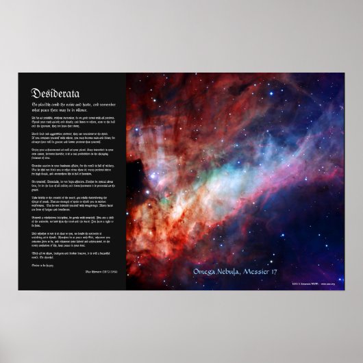 Desiderata - Omega-Nebel, Messier 17 Poster (Vorne)