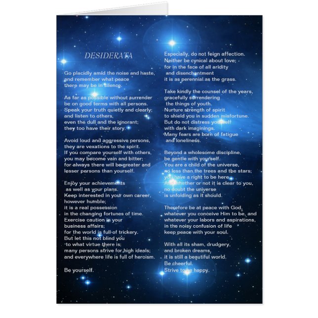 Desiderata on Pleiades Galaxy (Vorne)