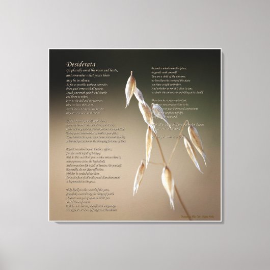 Desiderata on Wild Oat - LARGE Leinwanddruck (Vorderseite)