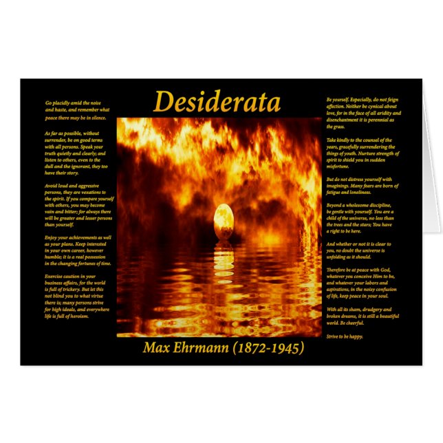 Desiderata orange Feuerball ist über dem ruhigen M (Vorderseite (Horizontal))