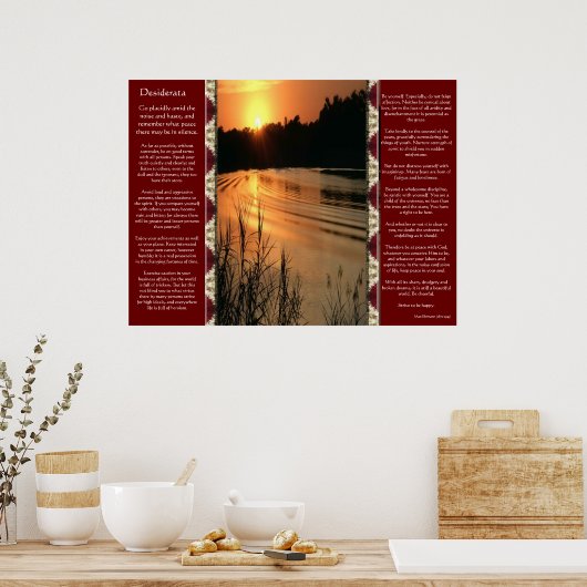 Desiderata Orange SunSet Posters Poster (Küche)