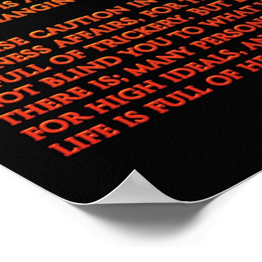 DESIDERATA Orange Waterfall Poster 13 (Ecke)