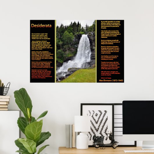 DESIDERATA Orange Waterfall Poster 13 (Heimbüro)