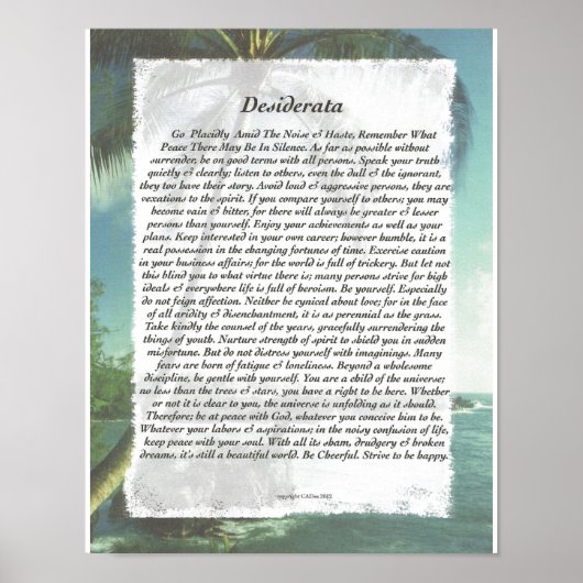 DESIDERATA Palm Beach Poster (Vorne)