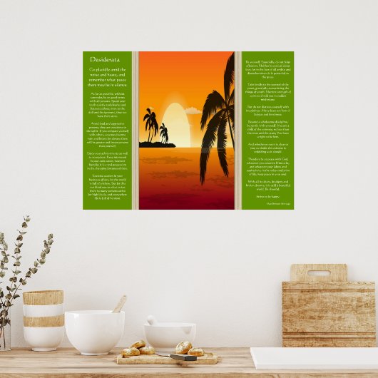 Desiderata Palm Tree  Silhouette Posters Poster (Küche)