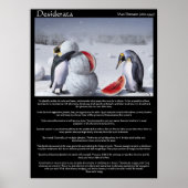 Desiderata Penguins Snow watermelon Posters Poster (Vorne)