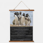 Desiderata Penguins Walking Wandteppich Mit Holzrahmen (Vorderseite)