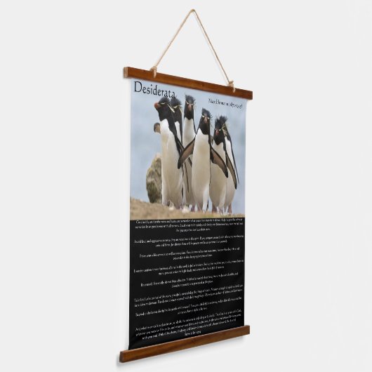 Desiderata Penguins Walking Wandteppich Mit Holzrahmen (Gewinkelt)