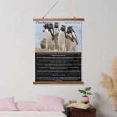 Desiderata Penguins Walking Wandteppich Mit Holzrahmen (Schlafzimmer)