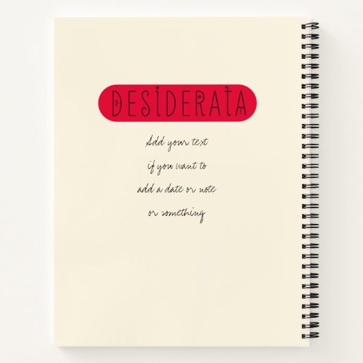 Desiderata - Personalisiert Notizblock (Rückseite)