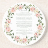 Desiderata Pink Rose Wreath Getränkeuntersetzer (Vorne)