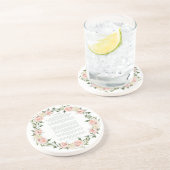 Desiderata Pink Rose Wreath Getränkeuntersetzer (Seite)