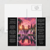 Desiderata Pink und Gold, Stille und Schwäne Postkarte (Vorne/Hinten)