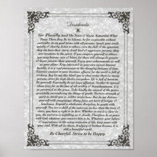 DESIDERATA Plakat auf Pergament