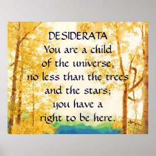DESIDERATA-Plakat für verblasste Aspens Poster