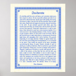 Desiderata Plakatdruck, mittelalterliches Design, Poster