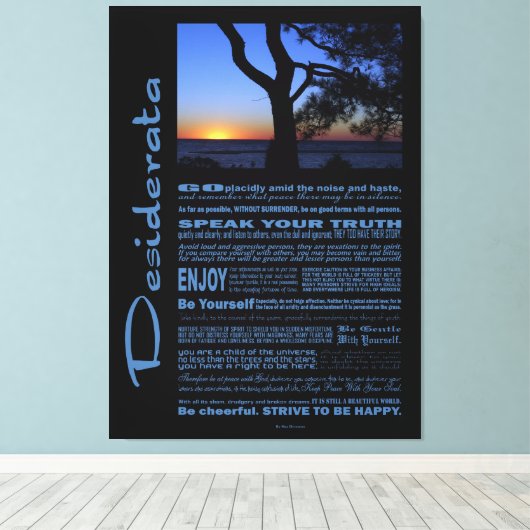 Desiderata Poem Beautiful Sunset Tree #1 Leinwanddruck (Insitu (Holzboden))