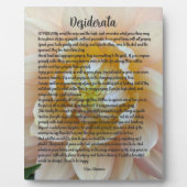 Desiderata Poem Blush Pink Dahlia Bloom Fotoplatte (Vorderseite)