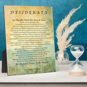 Desiderata Poem by Max Ehrmann Watercolor Forest Fotoplatte