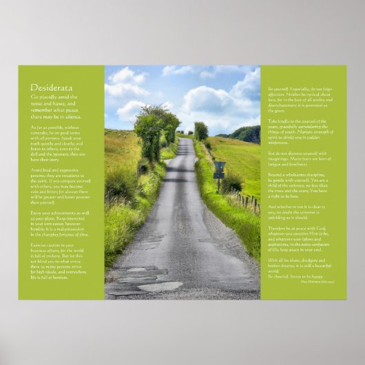 Desiderata Poem - Country Lane Poster (Vorne)