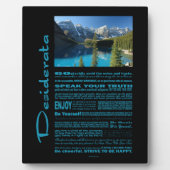 Desiderata Poem Moraine Lake Fotoplatte (Vorderseite)