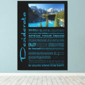 Desiderata Poem Moraine Lake Leinwanddruck (Insitu (Holzboden))