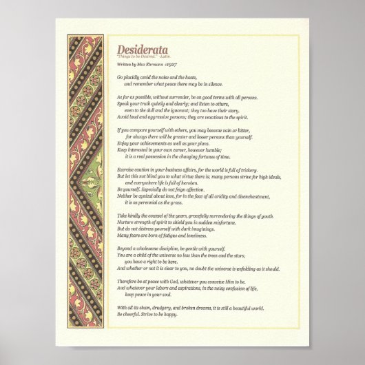 Desiderata Poem Poster (Vorne)