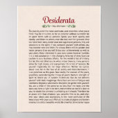 Desiderata Poem Poster Print (Vorne)