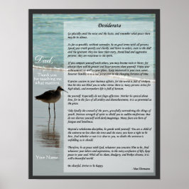 Desiderata Poem - Seagull on Beach Scene Poster