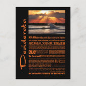 Desiderata Poem Wave Hugging Sunset Postkarte (Vorderseite)