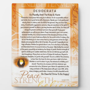 Desiderata Poem with Praying Hands Fotoplatte